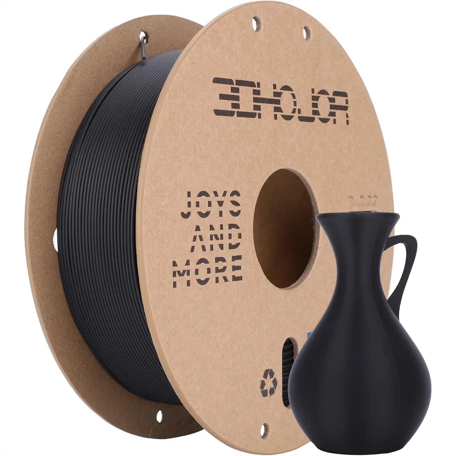 Matte PLA Filament 1.75mm, Smooth Matte Finish 3D Printer Filament, 1KG Cardboard Spool for FDM Printers, Matte Black