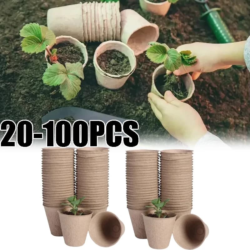 Sustainable Trays for Semina, Biodegradable Pots for Plants and Flowers, Garden Kit for Easy transplant