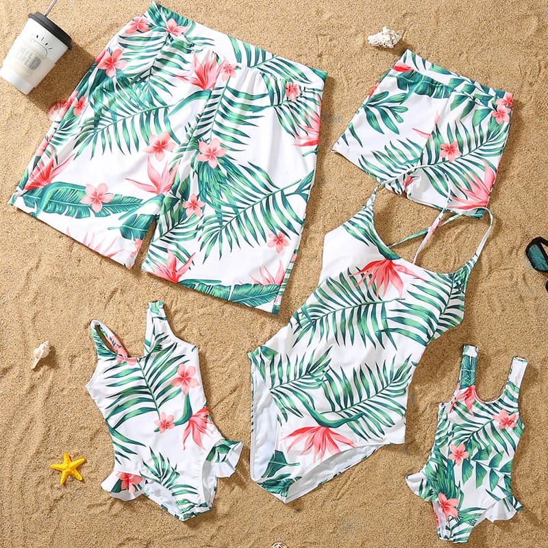 Nuovi Costumi da Bagno Coordinati per Famiglia 2026: Costume Intero Madre-Figlia, Pantaloncini da Bagno Padre-Figlio, Abbigliamento da Spiaggia per Mamma