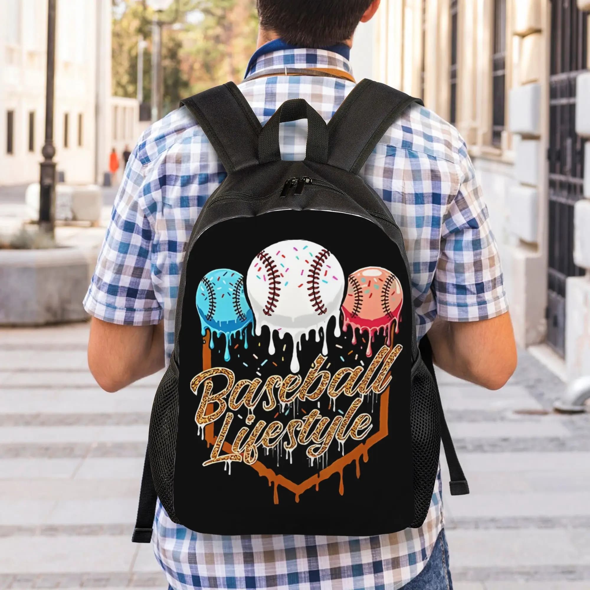 Zaino Classico Stile Baseball per il Ritorno a Scuola, Borsa Portaoggetti per Uomo e Donna
