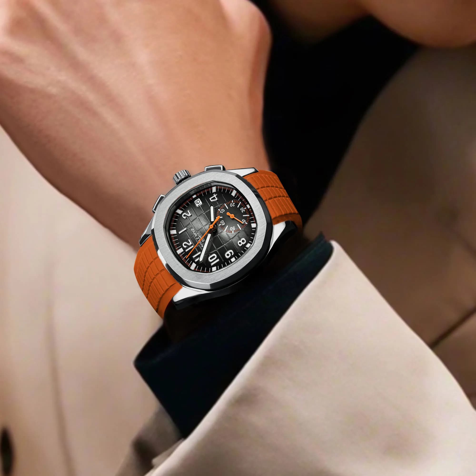NAVIFLZ NFVZ Design Nuovo Orologio al Quarzo di Lusso da Uomo in Acciaio Inossidabile Digitale Luminoso Patek Marca di Alta Gamma con Vetro Zaffiro Reloj Hom