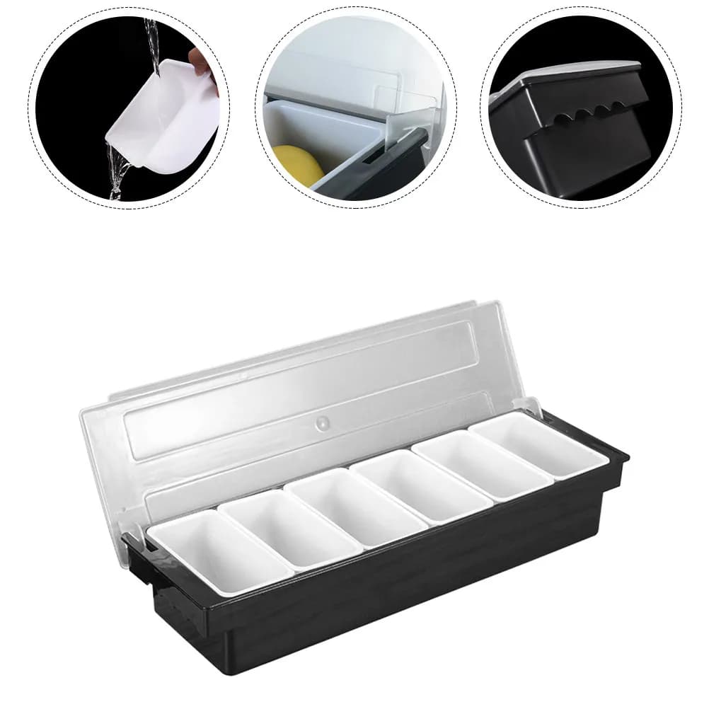 Compartment Food Box Plastic Fruit Serving Container for Bar Condiment Station Snack Organizer Dried Fruit Candy Case Party