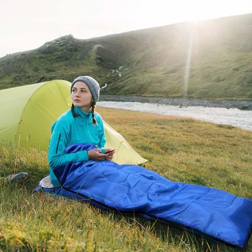 Sleeping bag with hood Anti-water splashes Ultra-light camping bag Scaldavento Single sleeping bags