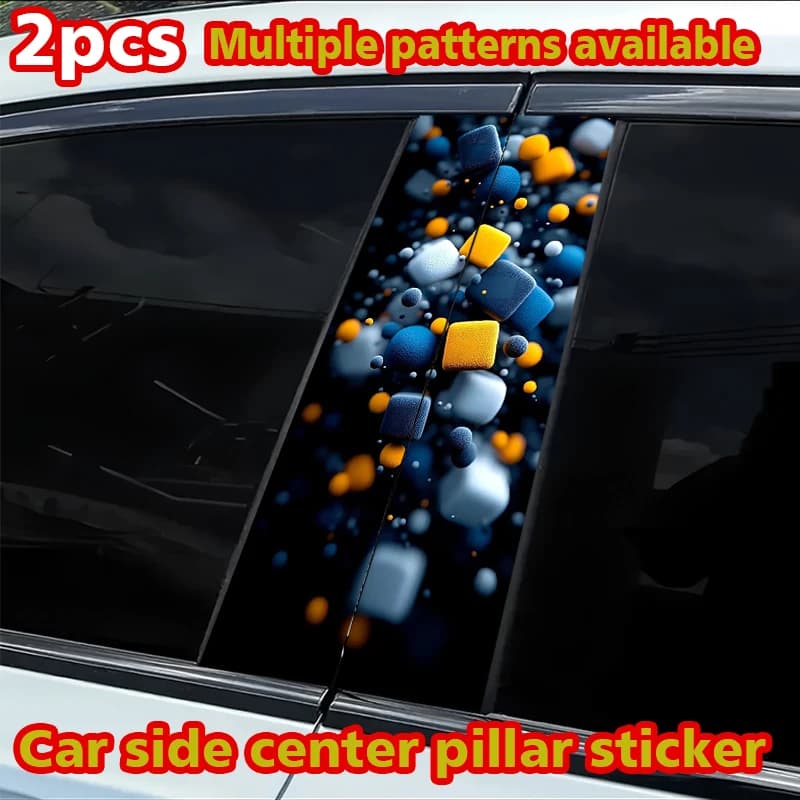 2 stickers for B mounting for cars, custom scratch-resistant film in geometric shape