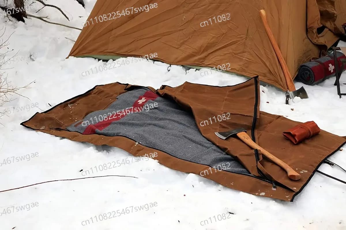 Blanket Sleeping Bag Outdoor Hiking Camping Waxed Canvas Heavy Waterproof