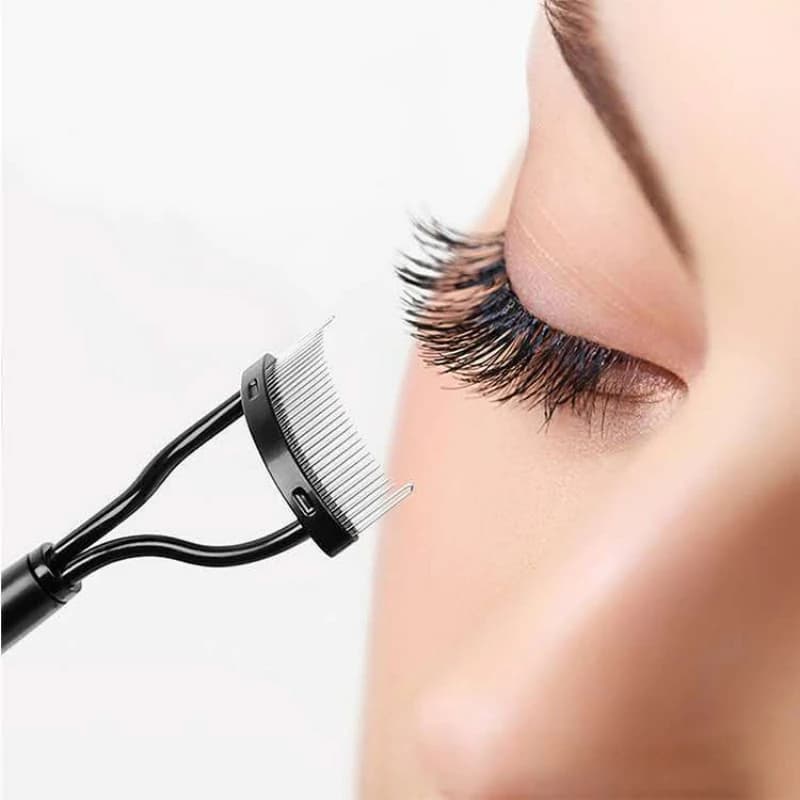 Eyelash comb Metallic teeth Straight cutter Beauty makeup Stainless steel lashes brush Mascara Curl Makeup tool