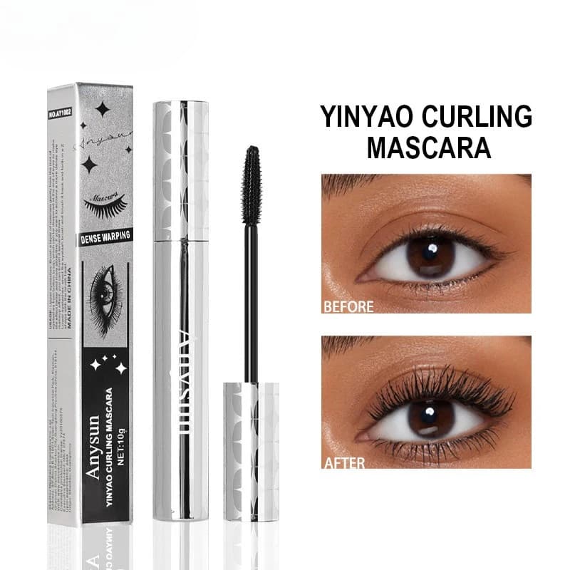 Mascara Nero Impermeabile, Allungante Naturale, Volumizzante e Incurvante, Modellante a Lunga Durata, Trucco Occhi Indispensabile
