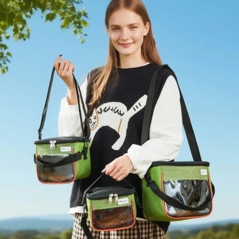 S/M/L Hamster Travel Carrier Clear Window Top Opening Hamster Carry Bag Portable Lightweight Pet Carrier Bag Parrot