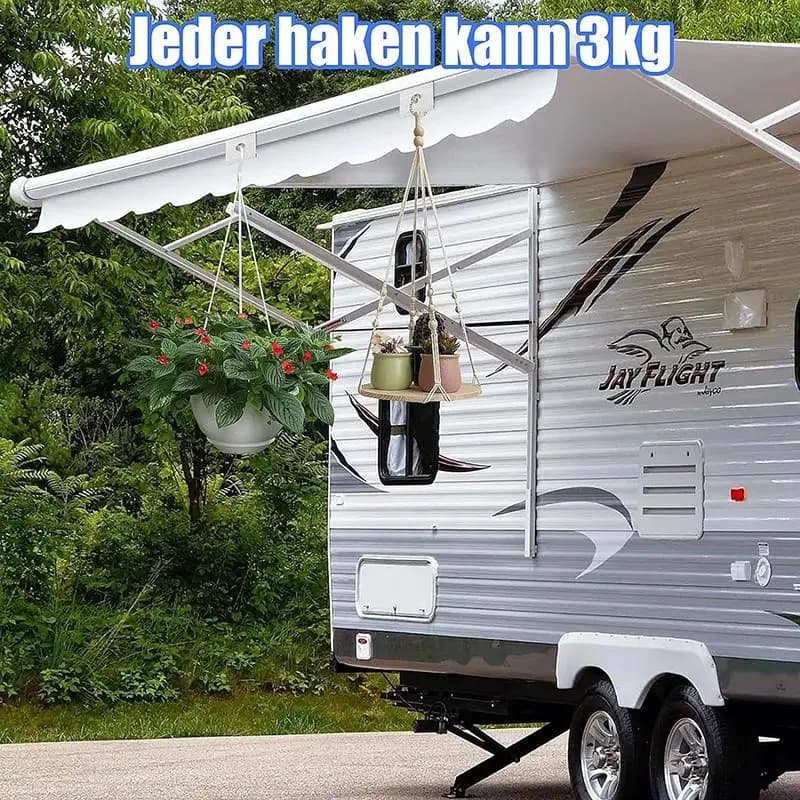 12 Pezzi Ganci per Tenda da Campeggio, Clip per Tende RV, Ganci per Luci con Fori per Accessori Caravan e Camper