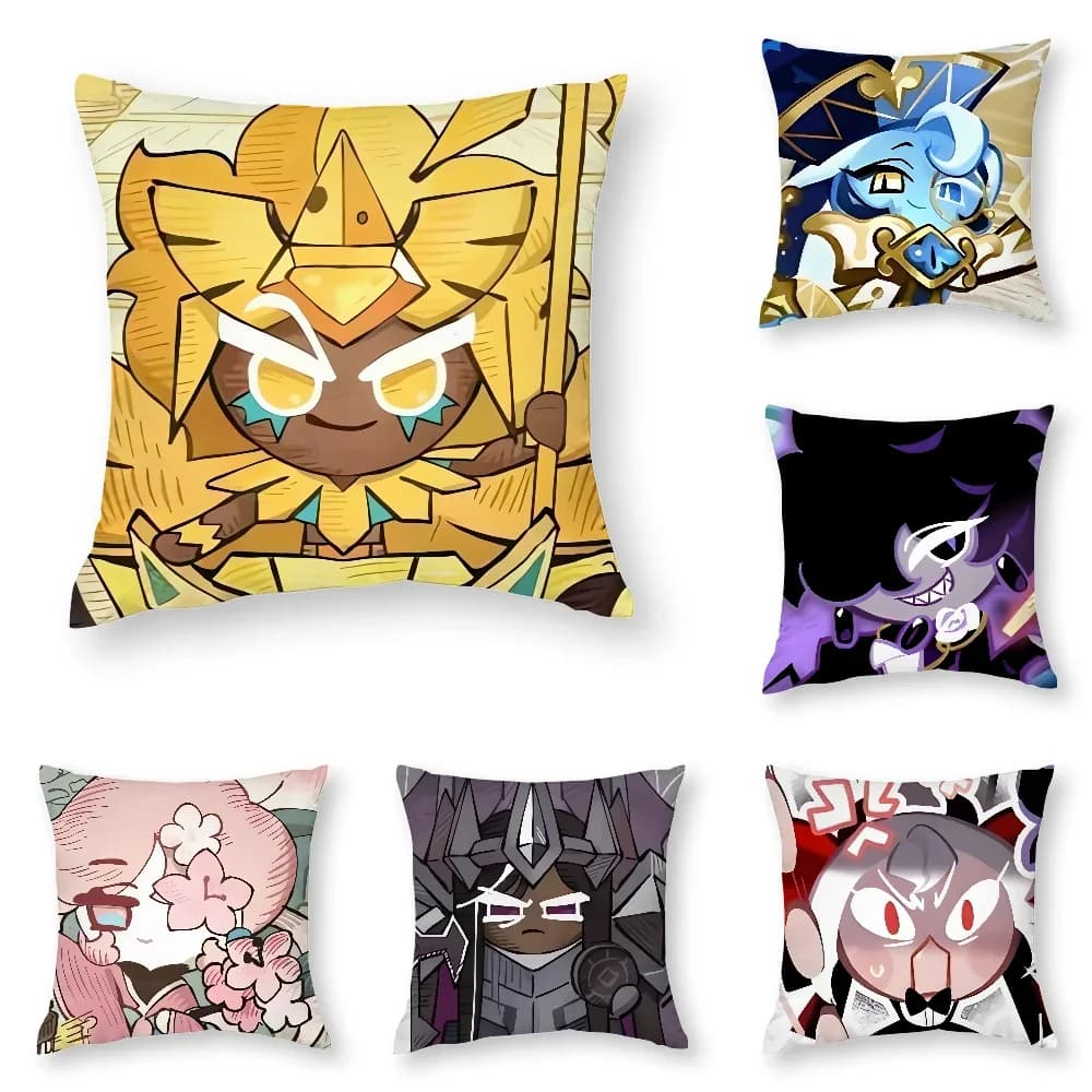 Federa per cuscino Cookie Run Kingdom 45x45 cm - Stampa 3D Gaming Merch Fodera per cuscino per divano in morbida fibra di poliestere, regalo del festival per i giocatori