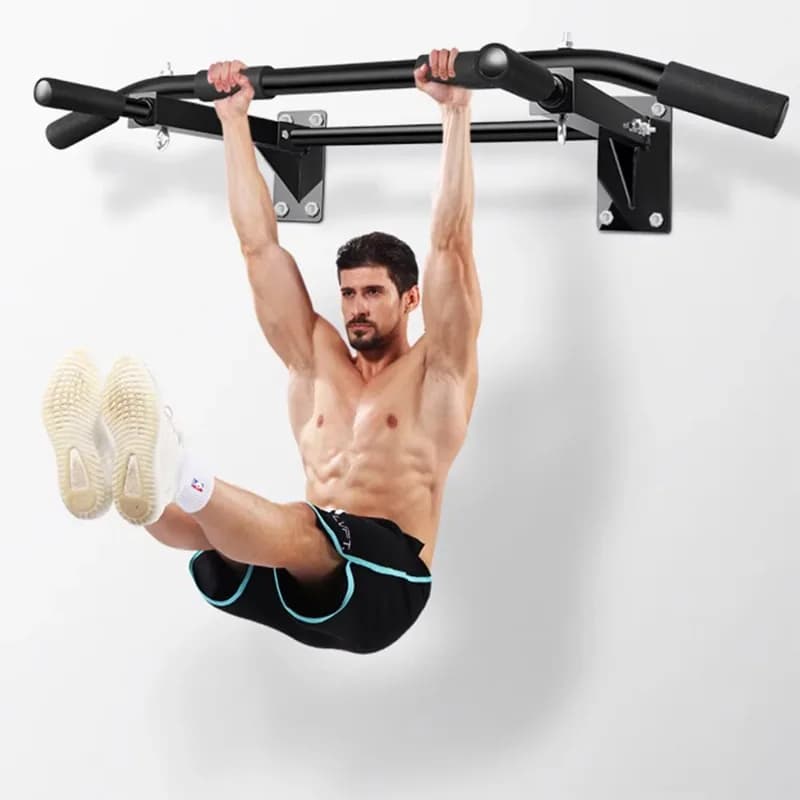 Adjustable traction bar for black home gym for fitness equipment at home