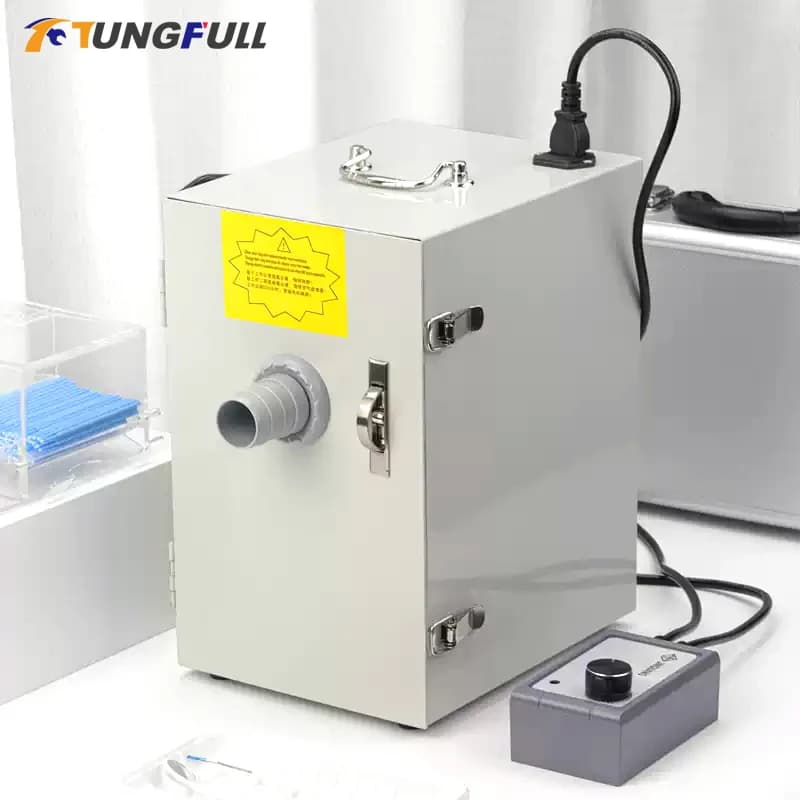 Aspirapolvere da laboratorio dentale Aspirapolvere dentale con collettore di polveri a foro singolo/doppio controllo per laboratori odontoiatrici