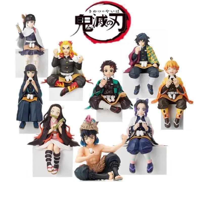 NUOVO Anime Demone Slayer Sit Mangiare Figura di riso di alta qualità Tutti i stili Tanjirou Nezuko Kyoujurou Tengen Tokitou Muichirou Figurine