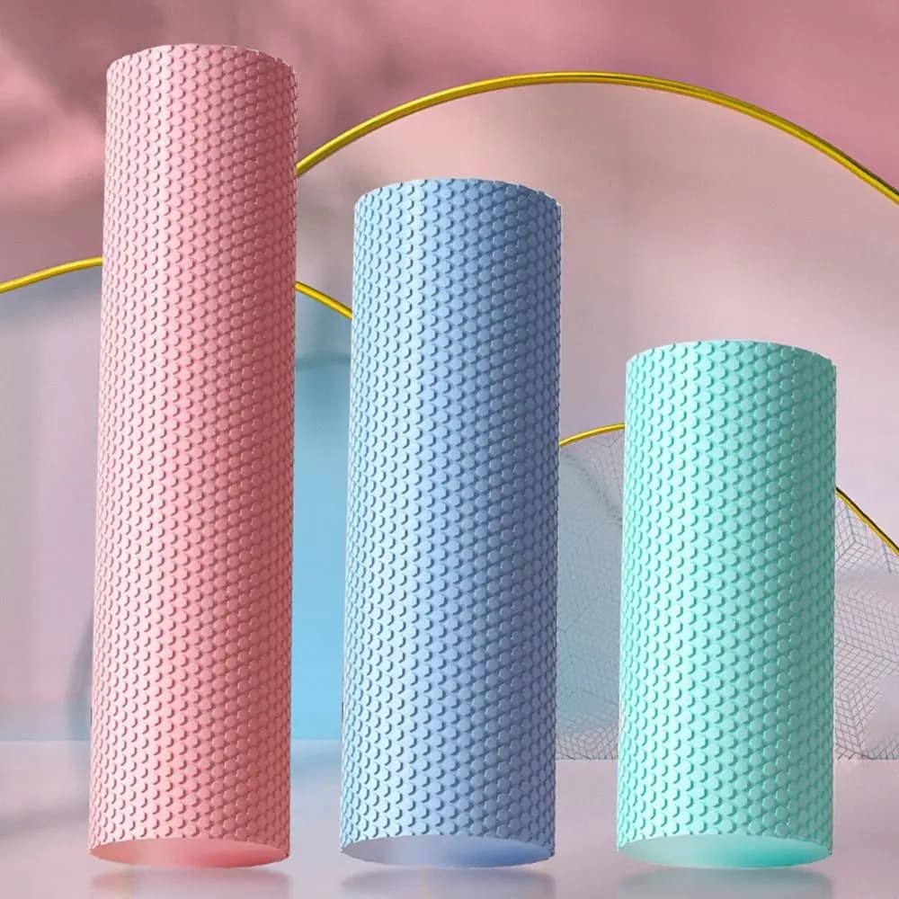 Nuovo Rullo in Schiuma per Pilates 30/45cm Nero, Rullo Portatile per Yoga, Rullo Massaggiante Solido per Donne/Uomini
