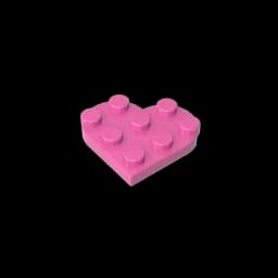 Gobricks GDS-90039 Piastra angolata 3 x 3 con forma di cuore compatibile con i blocchi tecnici fai da te per bambini LEGO 39613