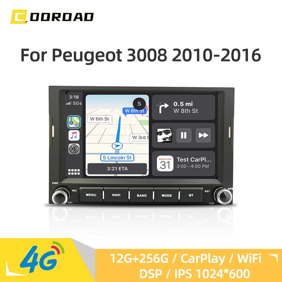 Android 14.0 Autoradio Stereo Per PEUGEOT 3008 5008 Partner CITROEN Berlingo 2010-2016 CarPaly Navigazione GPS 4G WiFi Bluetooth