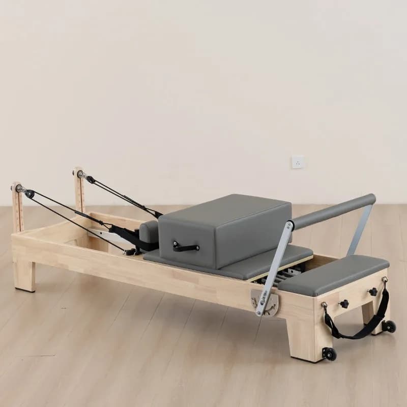 YTYIN Multipurpose folding pilates set with timer, includes Ab roller and home fitness reformer board