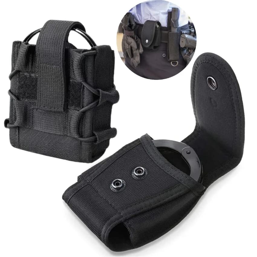 Fondina Tattica a Patta per Manette, Apertura Rapida Molle, Custodia Singola per Manette a Cerniera e a Catena