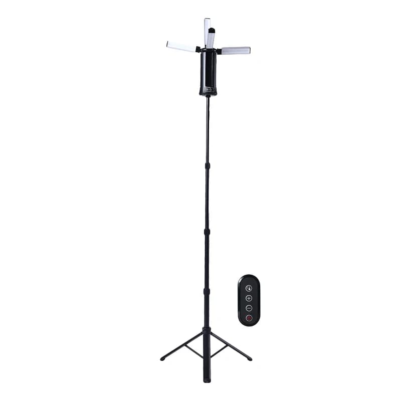 Adjustable-angle 4-leaf Camping Lamps 3000K-6500K Rechargeable 12Ah Lithium Battery Camping Light with Aluminum Alloy Tripod