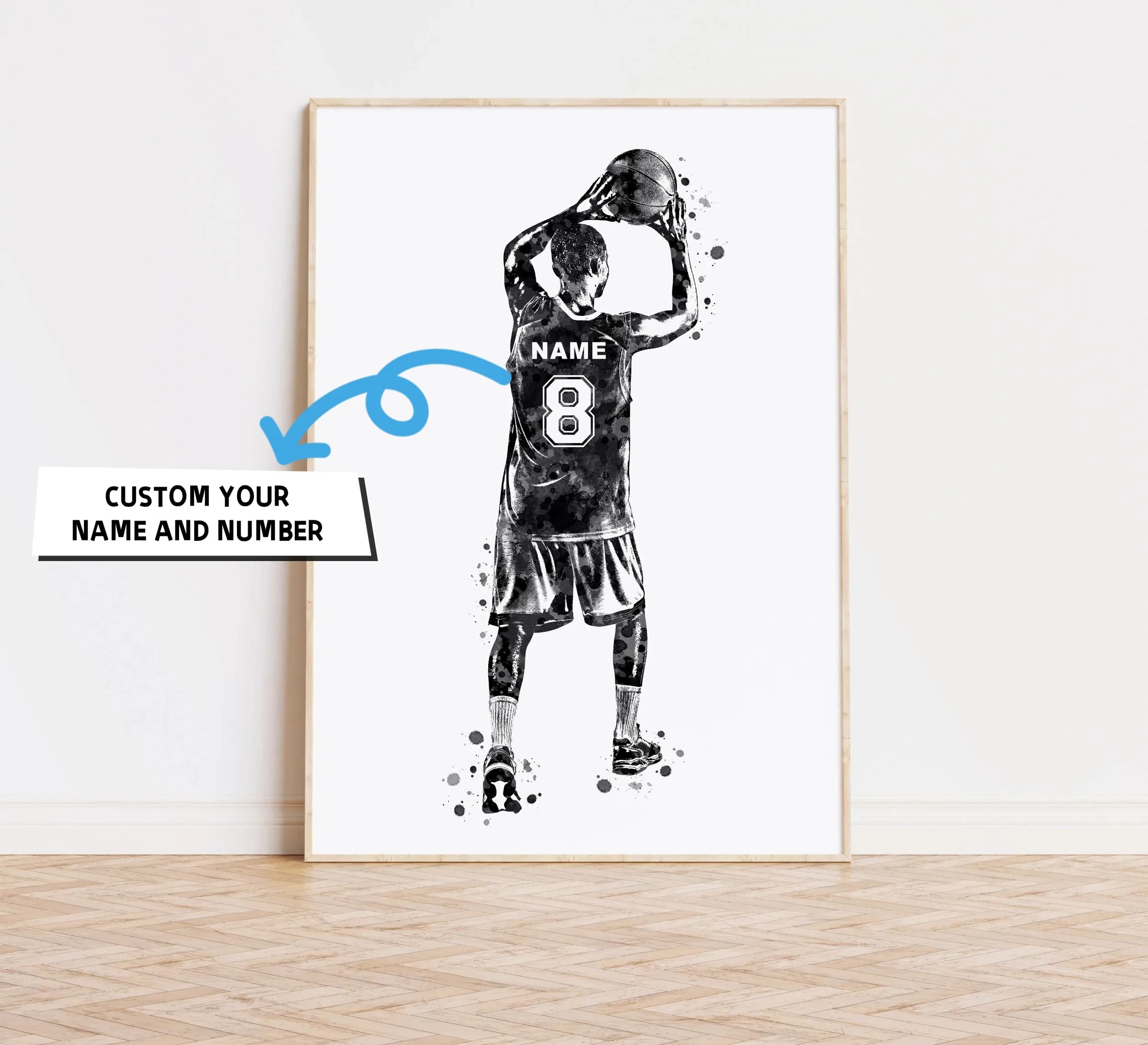 Customize your name and number Customize basketball star Poster Custom basketball gift for basketball coach Boys