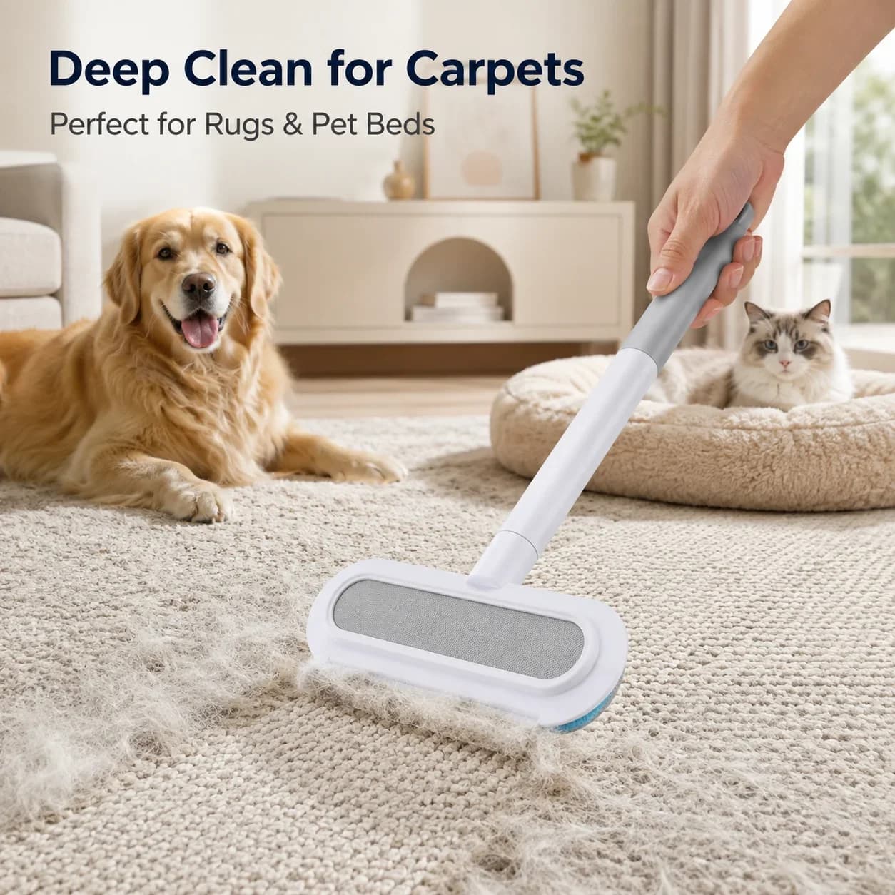 Reusable Pet Hair Cleaner Brush, Static Lint Roller for Clothes Sofa, Cat Dog Fur Removal Scraper Tool