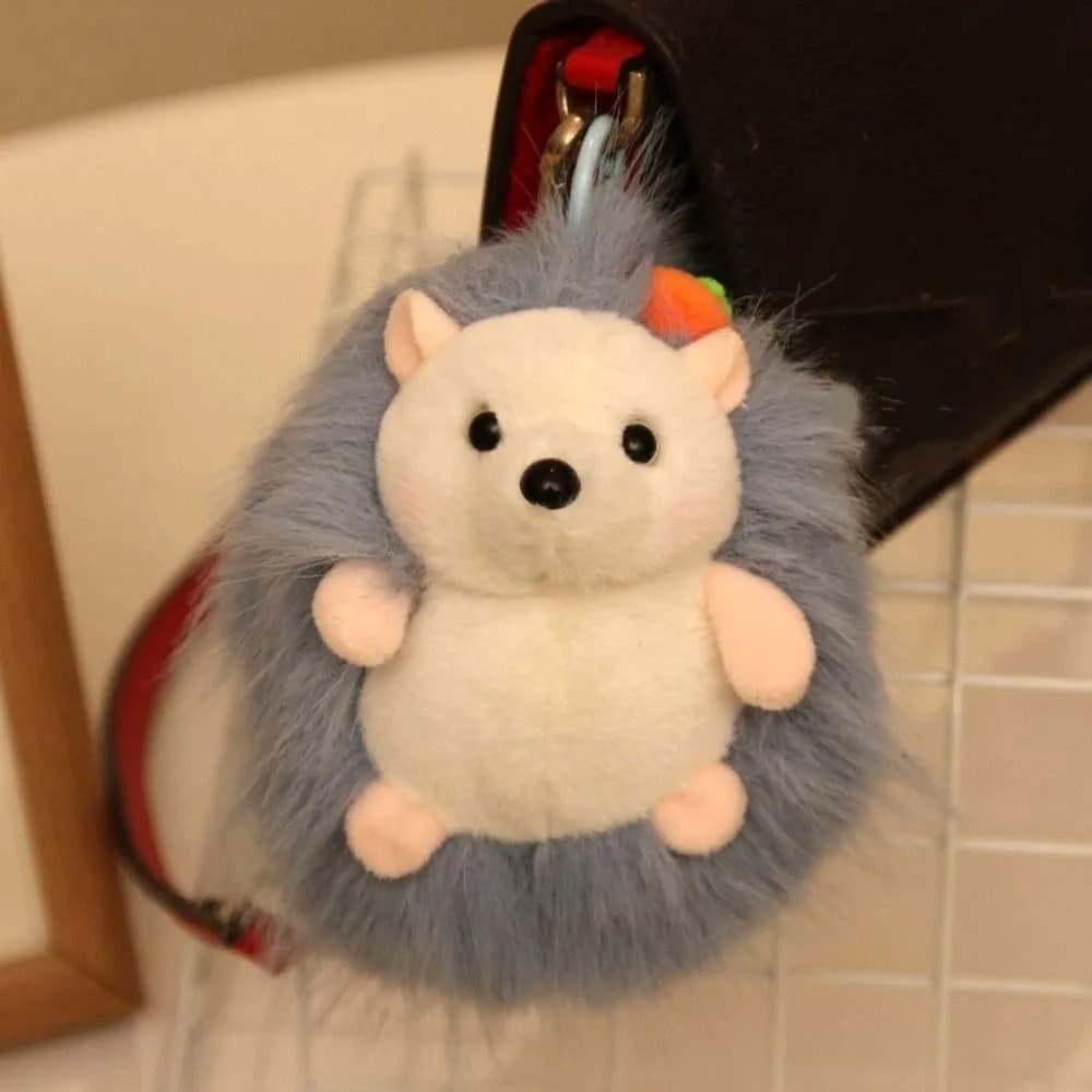 Portachiavi con Peluche di Riccio in Cotone PP, Ciondolo Realistico di Riccio Kawaii, Giocattolo di Peluche di Riccio da 14 cm, Accessori per Telefono