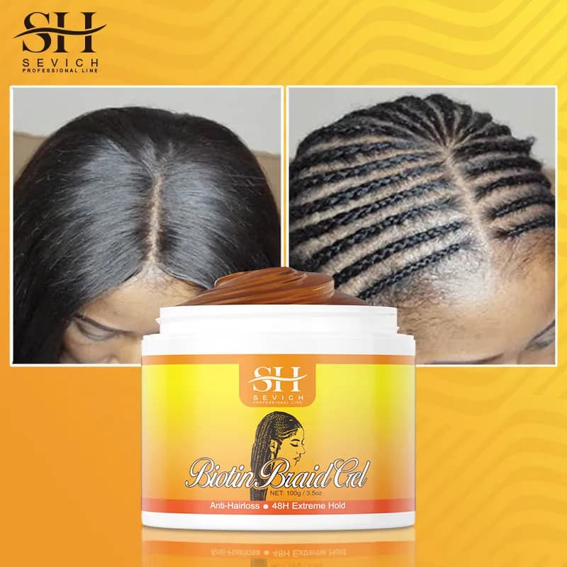 100g biotin braiding gel for African hair Anti hair loss cream for hair Styling control edges traction Alopecia care of hair