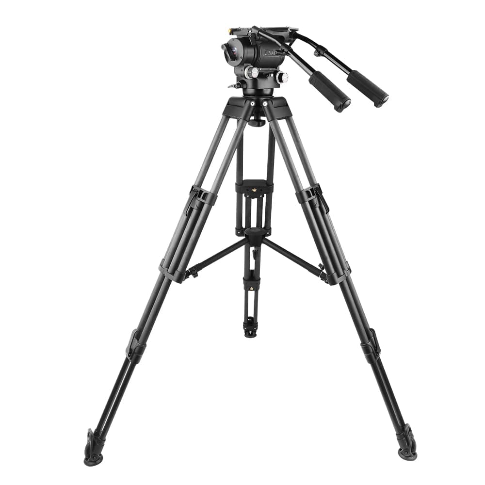 E-IMAGE MOTUS22 22 kg Carico utile Fibra Video Fluido Testa Treppiede Tiro Weihai Luce con supporto Vestiti per telefono Treppiede 3120
