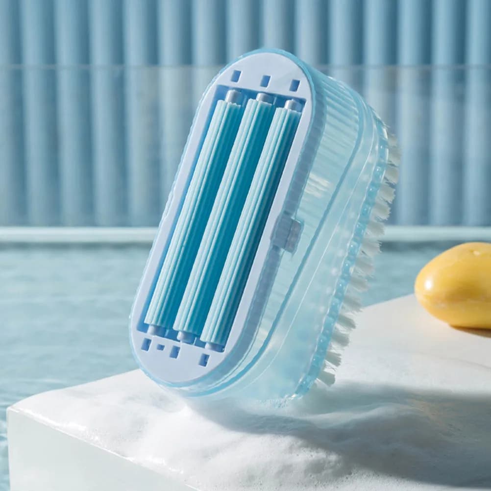 Soap Box with Scrubbing Brush Foaming Soap Container for Home Bathroom Kitchen Cleaning Clothes Shoes Dishes Laundry Brush