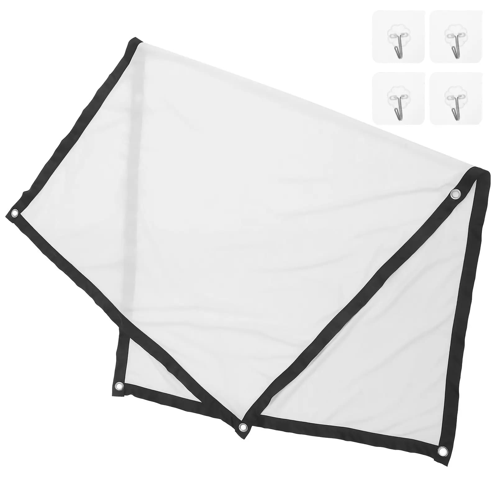 Set Schermo per Proiettore Pieghevole Premium in Poliestere da 60 Pollici con Bordo Nero Assorbente di Luce da 25 cm, Portatile e Anti-Piega per Casa