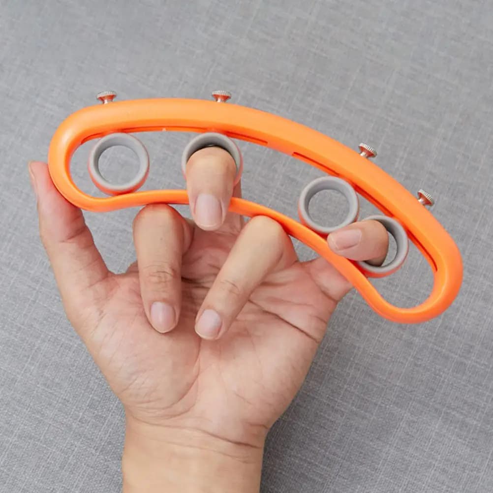 1 Pezzo Espansore per Dita in Plastica, Strumento di Assistenza per Strumenti Musicali, Arancione, per Chitarra e Ukulele