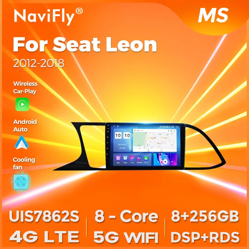 NaviFly Android 14 Per Seat Leon 3 MK3 5F 2012-2018 Auto Multimedia Radio Sistema Intelligente Accessori Auto BT 5.0 DSP + RDS WIFI
