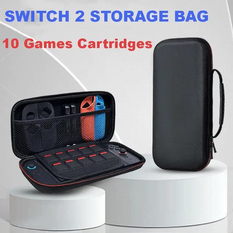 Custodia da trasporto per Nintendo Switch 2, guscio protettivo rigido con 10 slot per carte da gioco, custodia da viaggio portatile