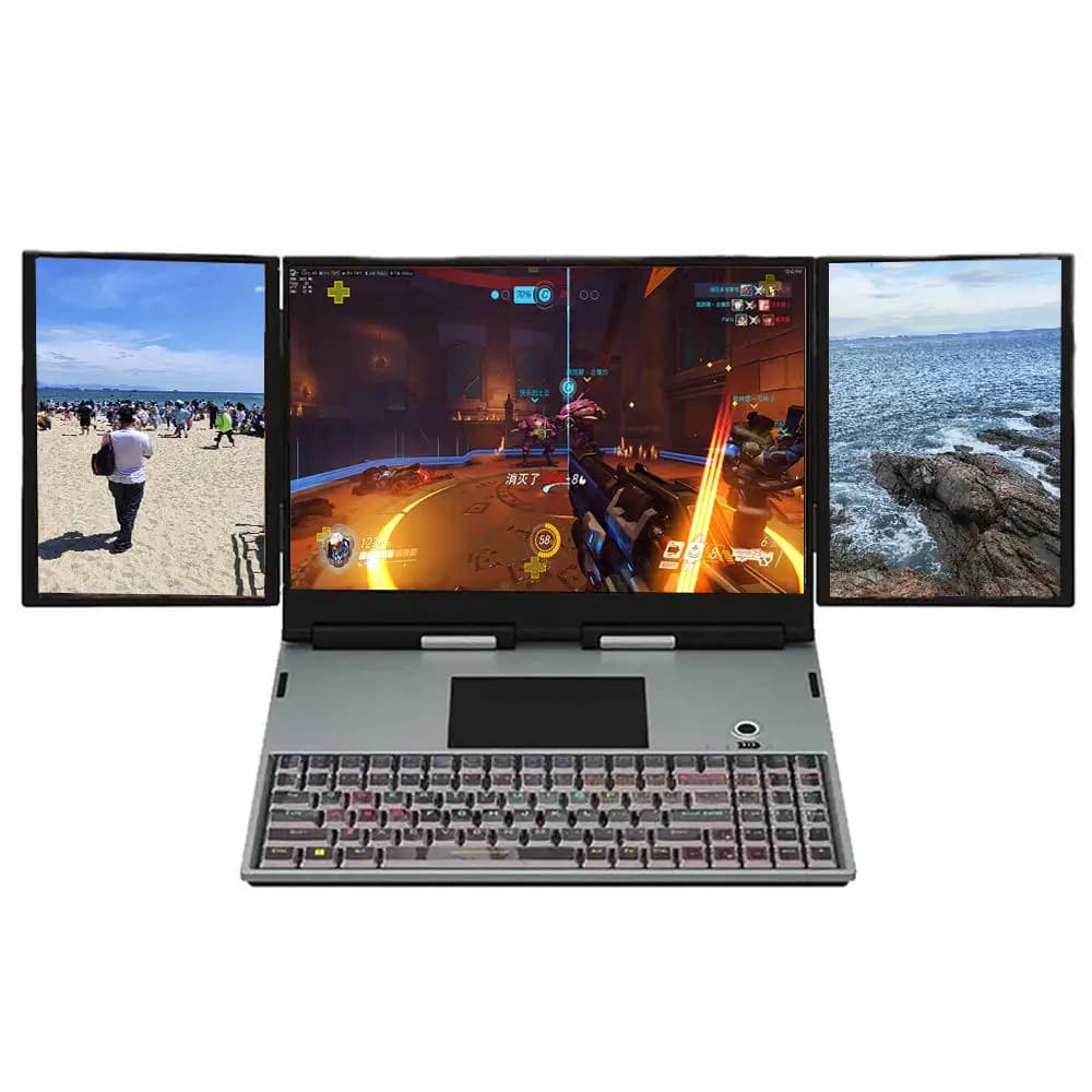 Laptop Aziendale da 16 Pollici con Tre Schermi, Processore Intel Core i5, Sblocco con Impronta Digitale, 32GB RAM, SSD da 128GB-1TB, Consegna Rapida