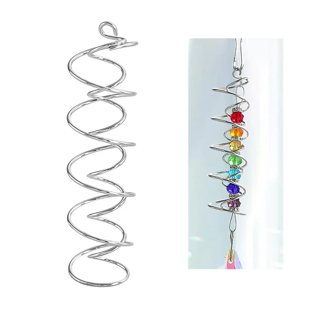 Mini stabilizzatore di coda a doppia spirale fai da te cristallo appeso parti di acchiappasole ciondolo filatore di vento 3D magico effetto visivo decorazioni per la casa