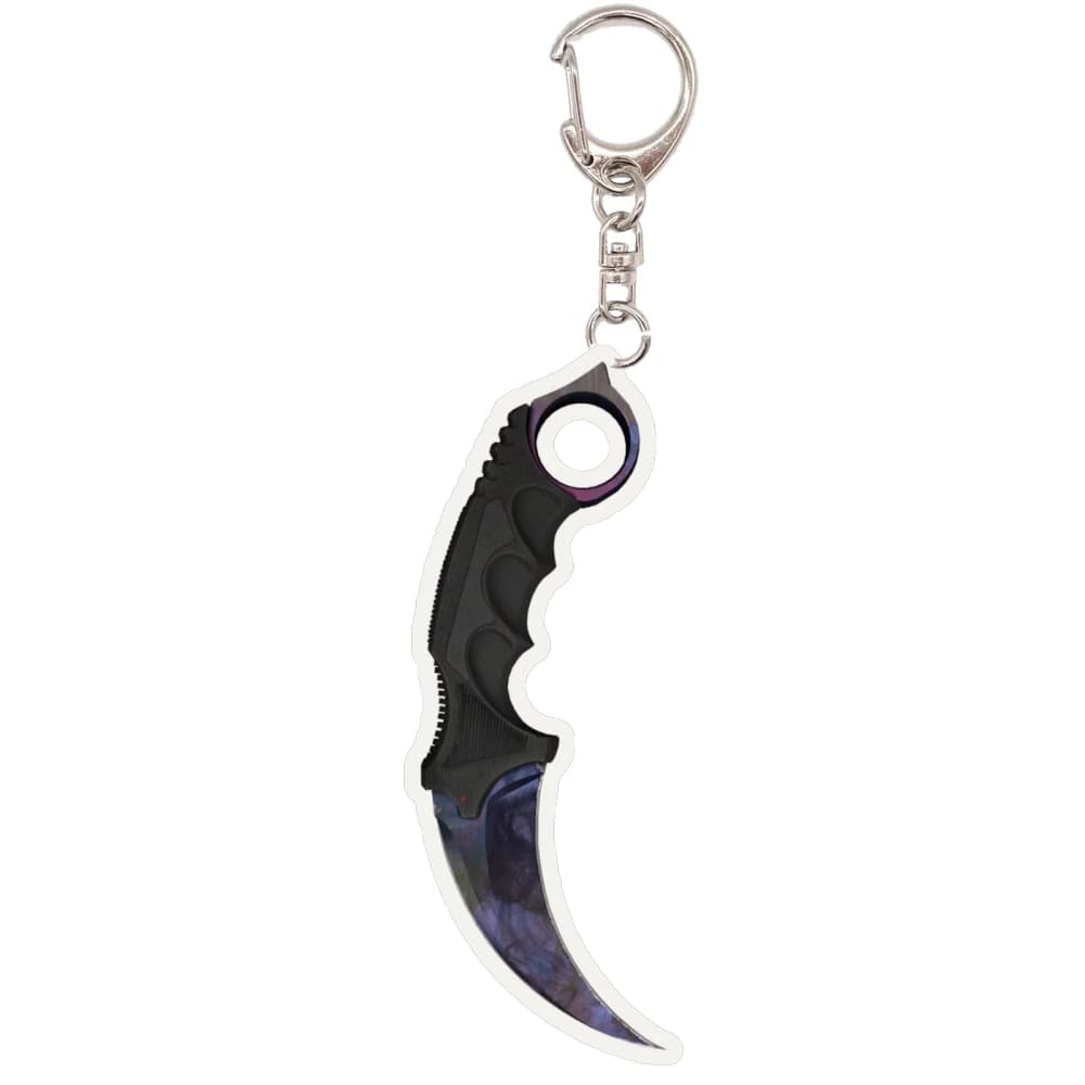 10cm Game CS GO CS2 Karambit Case Hardened Acrylic Keychain Tactical CSGO Gamer Knife Model Pendant Backpack Hanging Accessories