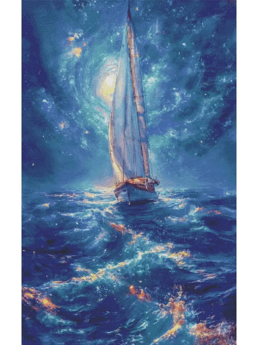 ZZ4941 - Sea Sailboat 14CT 16CT Printed On Canvas Cross Stitch DIY Set Chinese Pattern Kit Home Needlework Embroidery 89 Colors