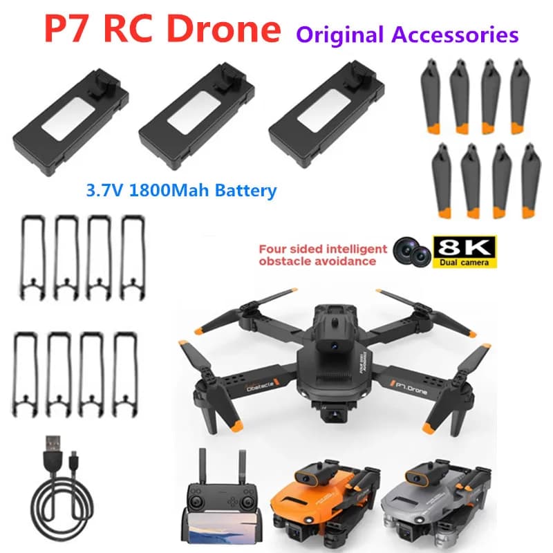 Batteria per Drone P7 3.7V 1800mAh, Elica per Mini Drone RC P7, Ricambi per Drone P7 Pro, Accessori per Drone P7 Pro, Batteria per Drone P7 Pro