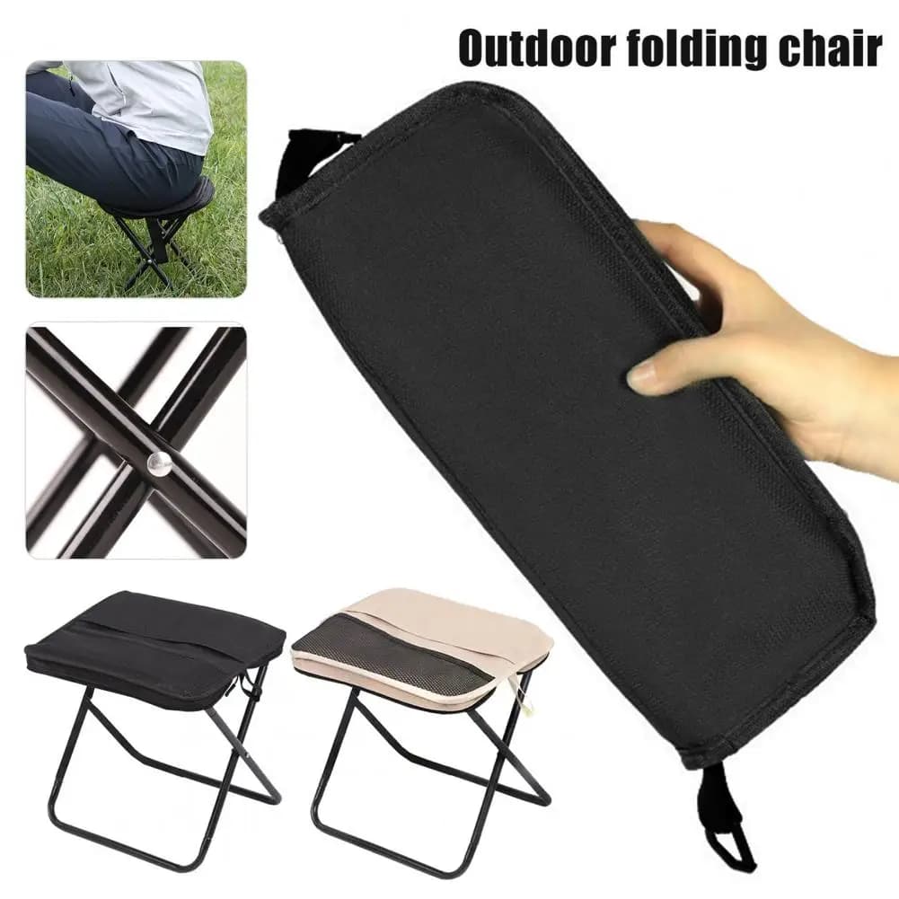 Mini Folding Stool With Bag, Portable Lightweight Heavy Duty, Collapsible Chair Seat Waterproof For Camping Beach Picnic Fishing