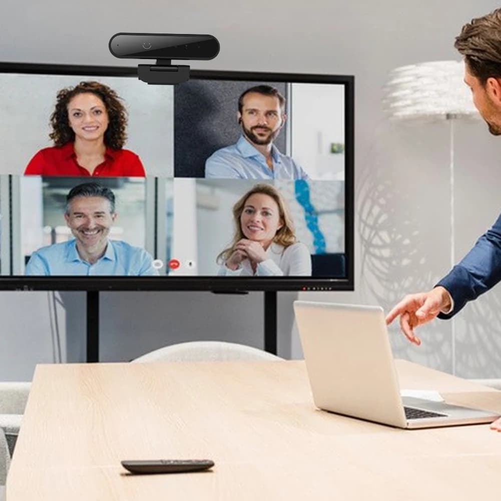Webcam con riconoscimento facciale Microfono incorporato per computer USB Windows 10/11 Webcam per computer Fotocamera Web per computer portatile