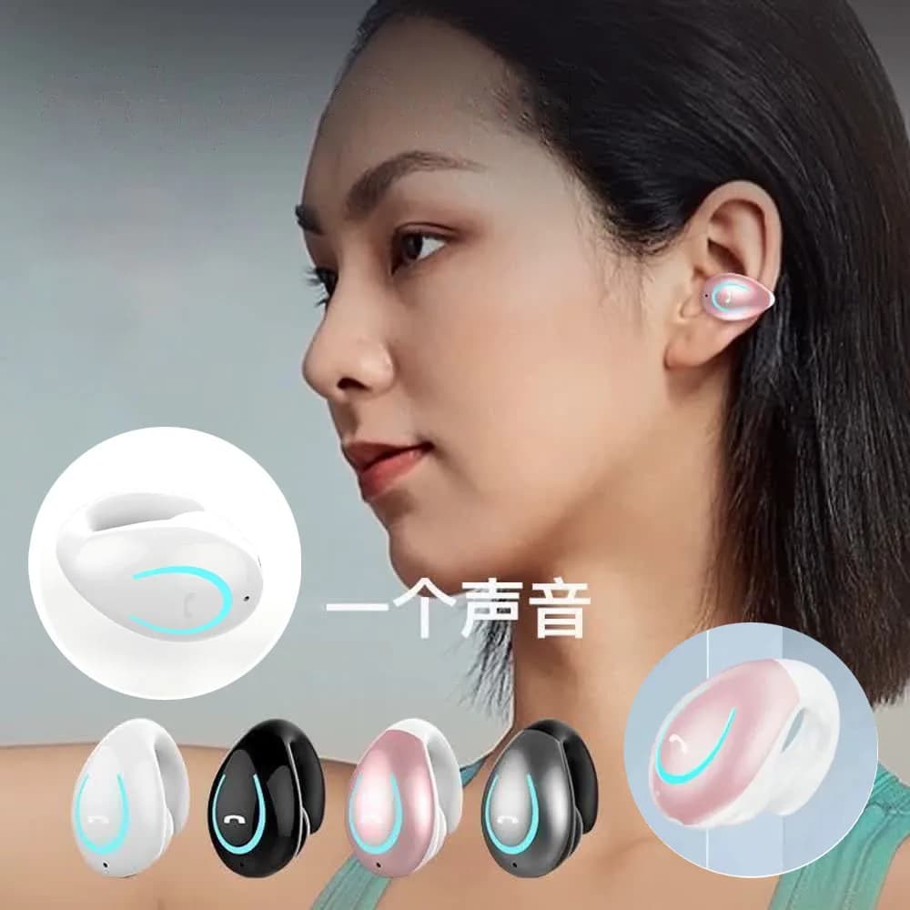 Auricolari Bluetooth wireless con gancio per l'orecchio, auricolari sportivi con gancio per l'orecchio, vivavoce per corsa, palestra, giochi, con protezione dagli urti e dal suono profondo, protezione IPX4 dall'acqua