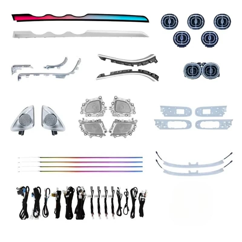 Luci Ambientali LED a 64 Colori per Interni Auto Mercedes Benz Classe C W206 2022-2025, Accessori per Illuminazione Atmosferica