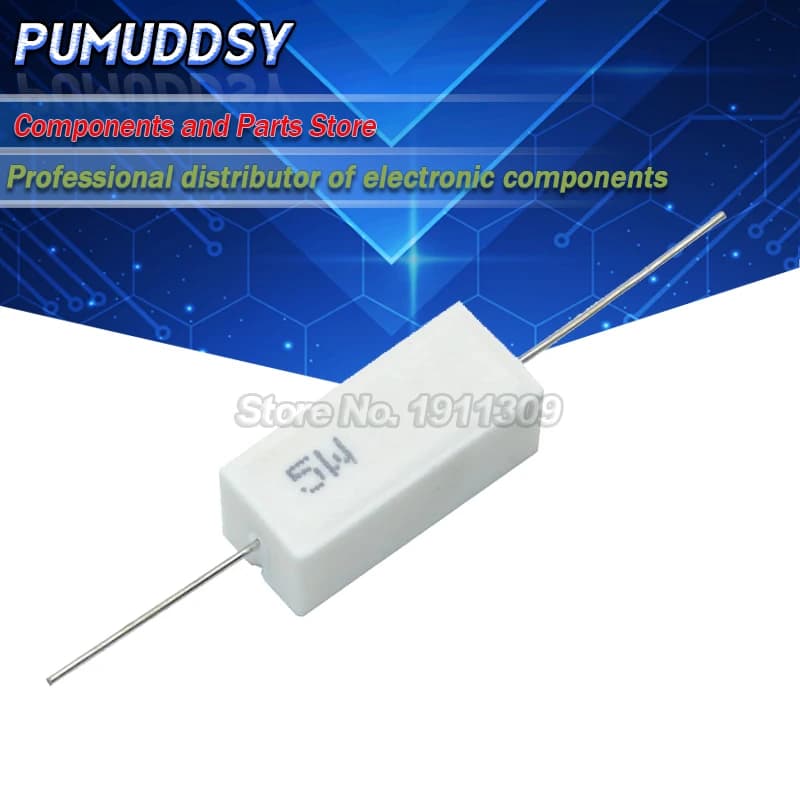 10PCS 5W 0.1 ohm di resistenza del Cemento 0.1R 0.1ohm