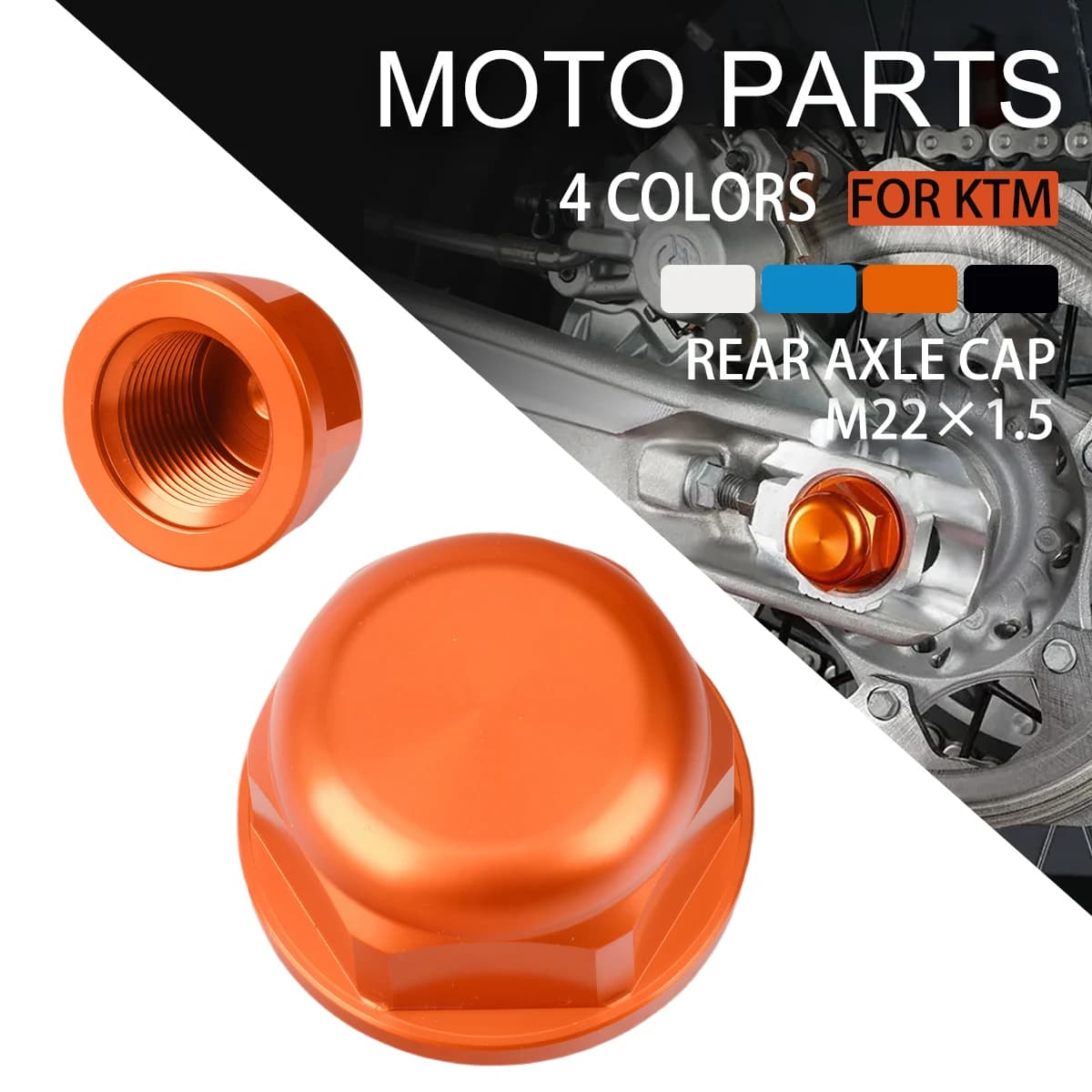 Dado perno posteriore CNC M22x1.5 per moto KTM EXC EXCF XCW XC SX XCF SXF 150 250 300 350 450 500 2023 2024