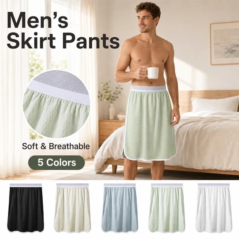 165-180 Cotton Men's Sleeping Skirt Pants Crotch Less No Underwear Male Bath Towel Half Body Apron With Buttons Men Bathrobe