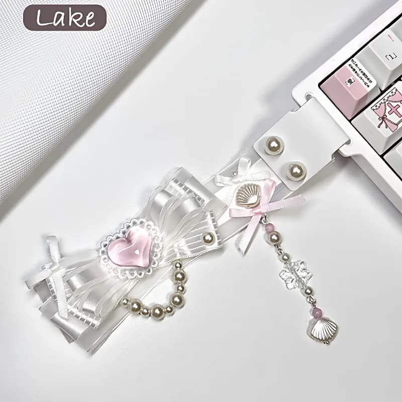 Nastro per Tastiera a Forma di Cuore Personalizzabile, Ornamento Elegante Fatto a Mano per Accessori Tastiera Meccanica, Regali Fai-da-Te