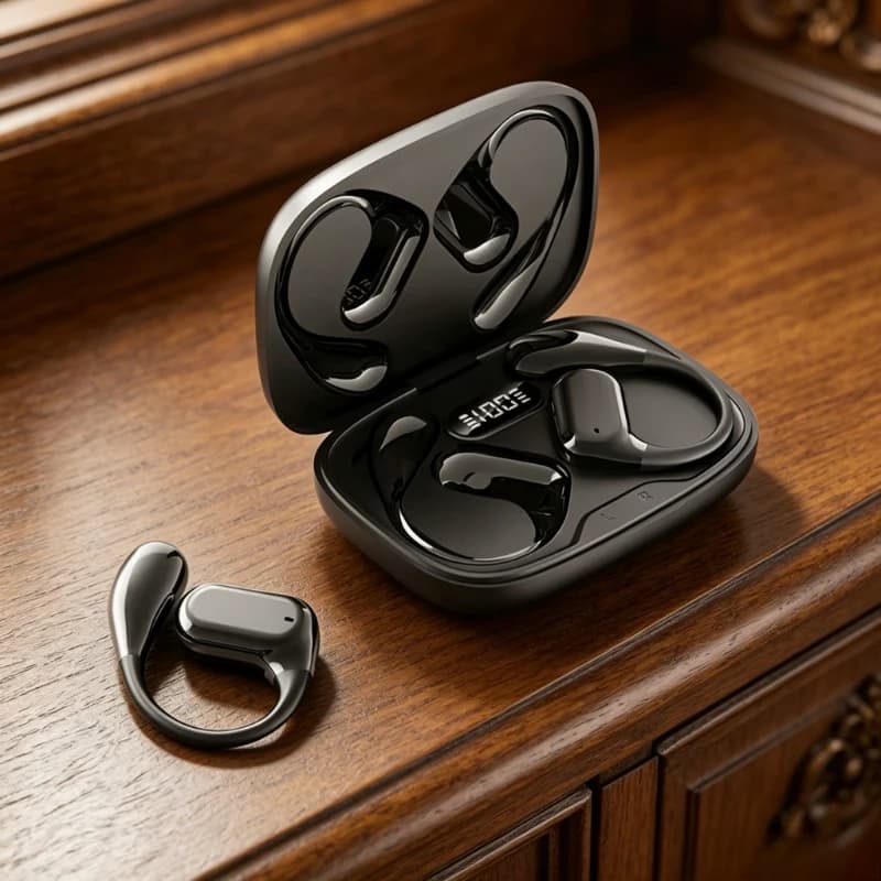 Auricolari TWS OWS Q11 con clip per l'orecchio, più comodi, auricolari da gioco con clip, auricolari wireless Bluetooth 5.4, cuffie musicali con cancellazione del rumore