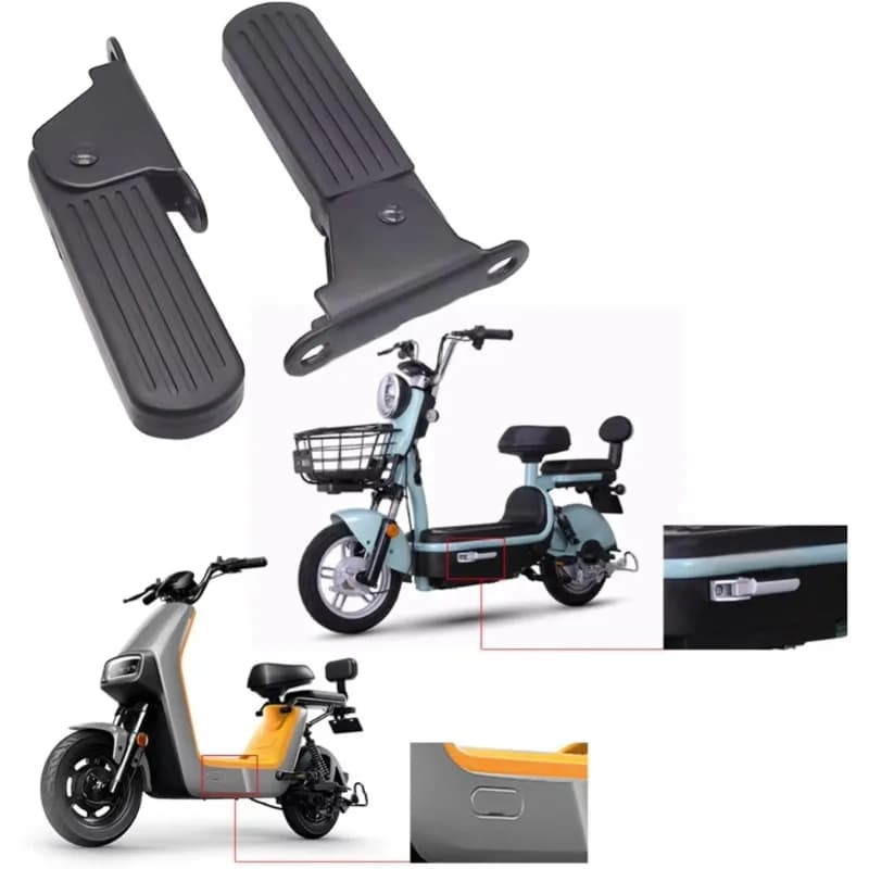 1 Pair Foldable Lightweight Electric Front Foot Pedal for Yadi Aima & Harley U1 Scooter - Heavy-Duty Anti-Slip Replacement Part
