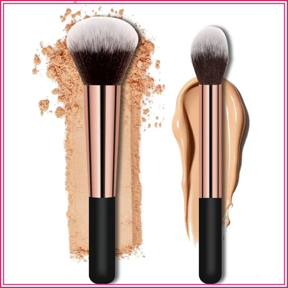 Makeup Brushes Set: Large Powder & Foundation Brush for Flawless Airbrushed Finish, Highlighter, Blush, Contour