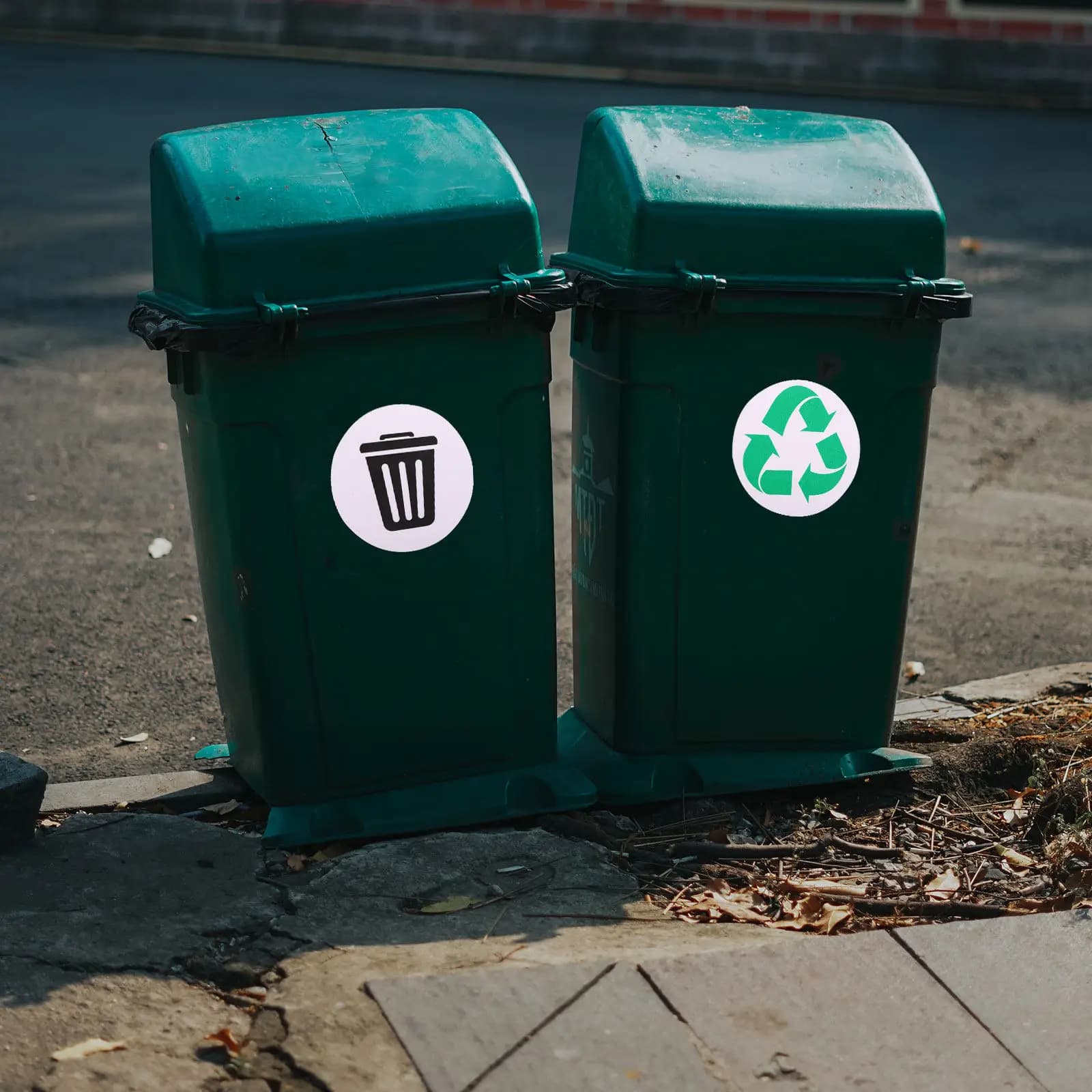 6Pcs Garbage Can Stickers Recycling Sign Labels Trash Bin Classification Decals for Indoor Outdoor Use Office Kitchen School